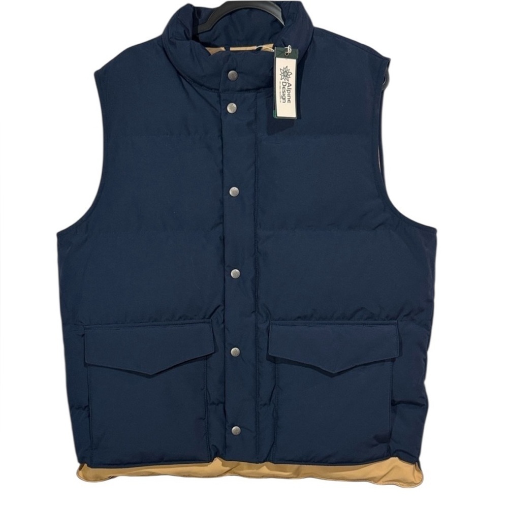 Alpine Design Mens Puffer Vest Dark Blue Large